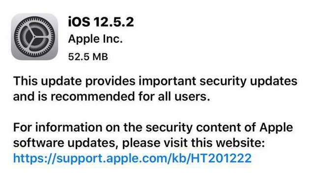 兰坪苹果手机维修分享iOS12.5.2发布，建议所有老苹果用户安装 